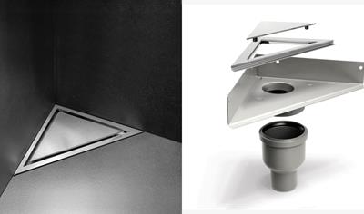 Cover image for Corner Drain Complete (Drain unit, Outlet unit, Highline Frame and Steel Panel)