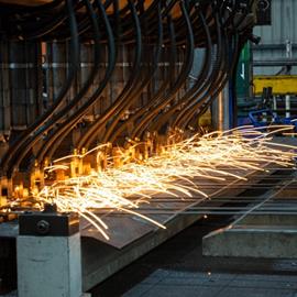 Cover image for Steel wire rod derivatives manufactured from steel scrap by T A 2000: Electrowelded mesh, electroweld- ed castle and annealed steel wire