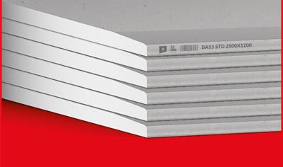 Cover image for PLACA DE YESO LAMINADO ESTÁNDAR STD 15 mm; STANDARD GYPSUM PLASTERBOARD STD 15 mm