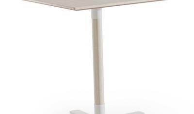 Cover image for Jim Pillar Table, 700x700 mm, High pressure laminate, pillar H730 in ash, metal foot 600x600