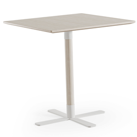 Cover image for Jim Pillar Table, 700x700 mm, High pressure laminate, pillar H730 in ash, metal foot 600x600