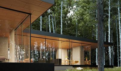 Cover image for HPL boards with natural wood finish. NATURSOFFIT - W