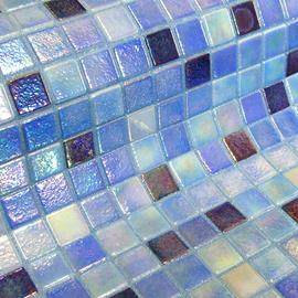 Cover image for DELPHINUS. Ezarri recycled glass mosaic tiles. Mosaico de vidrio reciclado.
