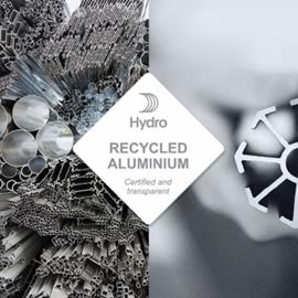 Cover image for Mill finished aluminium profile implemented with the average recycled billet produced by Hydro Extrusion Nenzing GMBH