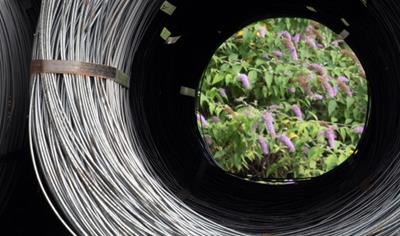 Cover image for Drawn Steel products for prestressed concrete produced  using 100% renewable electricity. PC Wire, 3-Wire/7-Wire  Bare Strand and 7-Wire Sheathed Strand.