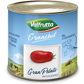 Cover image for VALFRUTTA Peeled Plum Tomatoes "Gran Pelati del Salento"