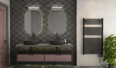 Cover image for Zehnder painted electric towel radiator produced in Manisa, Türkiye