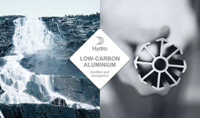 Cover image for Mill finished aluminium profile implemented with the average low carbon billet produced by Hydro Extrusion Nenzing GMBH