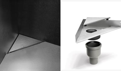 Cover image for Corner Drain Complete (Drain unit, Outlet unit, Highline Custom Panel)