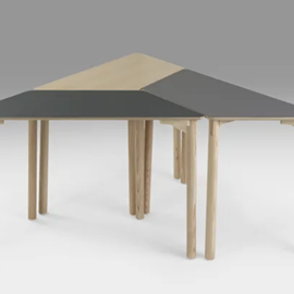 Cover image for Studio table 1200x600 mm, High pressure laminate, 4 legs H730 in ash
