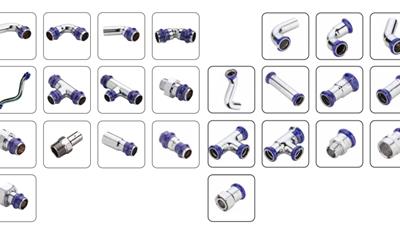 Cover image for Altech Press fittings Chrome plated copper and bronze-copper M/V profile