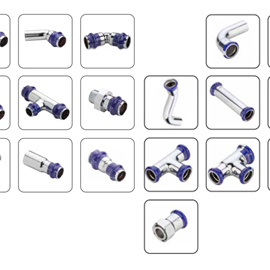 Cover image for Altech Press fittings Chrome plated copper and bronze-copper M/V profile