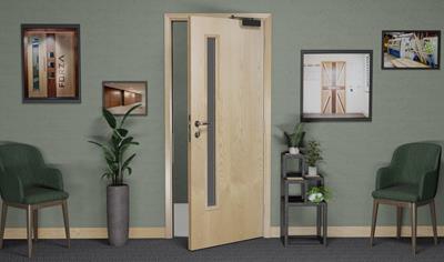 Cover image for FD30 Solid Core Glazed Timber Door 2040x926x44mm Glazed Aperture 1500x150mm