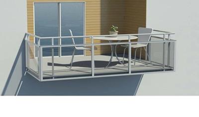 Cover image for Balcony railing with exterior glass