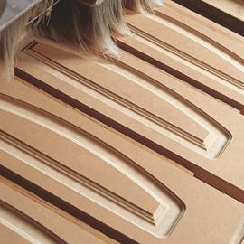 Cover image for Medium density fibreboard (MDF), manufactured at West Fraser site in Cowie, UK.