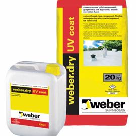Cover image for weberdry UV coat Cement based, full flexible, CMO2P class waterproofing slurry with improved UV resistance