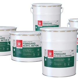 Cover image for PPG TIKKURILA Finngard 150, PPG TIKKURILA Finngard Clean Julkisivumaali, PPG TIKKURILA Finngard Silicone Allweather, PPG TIKKURILA Finngard Acryl Beton, PPG TIKKURILA Finngard 500, PPG TIKKURILA Finngard Acryl Beton E, PPG TIKKURILA Finngard Silikaattimaali