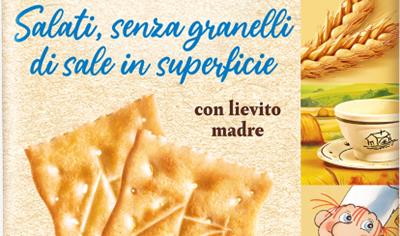 Cover image for Mulino Bianco Cracker salati senza granelli di sale in superficie