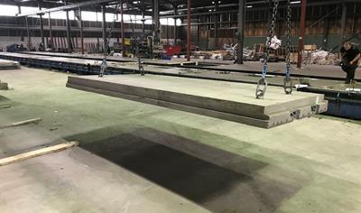 Cover image for Solid precast concrete, pre-stressed, slab elements