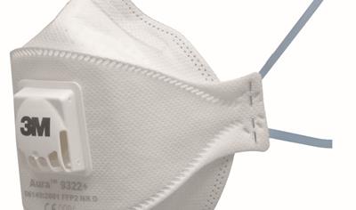 Cover image for 3M™ Aura™ Particulate Respirator, FFP2, Valved, 9322+