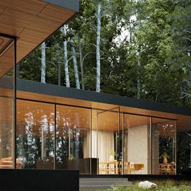 Cover image for HPL boards with natural wood finish. NATURSOFFIT - W