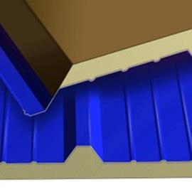Cover image for Sandwich panels with one external facing in aluminum and internal facing in cardboard felt, fiberglass, centesimal aluminum and expanded rigid polyurethane or polyisocyanurate insulating core