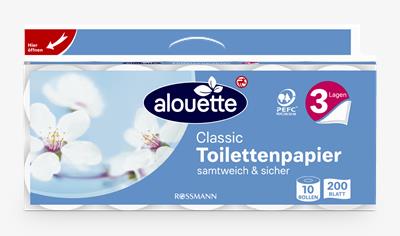 Cover image for TOILET PAPER ALOUETTE 10 ROLLS 3 PLIES