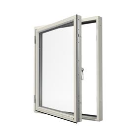 Cover image for Lyssand 105, Side hung window, wood with aluminium cladding