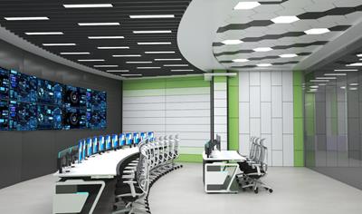 Cover image for Acoustic Modular Designer Control Room Interiors with Modular Metal Paneling/ Partition and Designer Metal Ceiling  