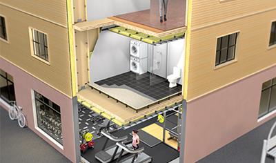 Cover image for Acoustic suspension products for ceiling, floor and wall