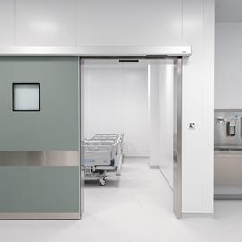 Cover image for HB SALTE 3PB HPL panel for hospital sliding door with 3 mm thick lead plates for protection from X-rays