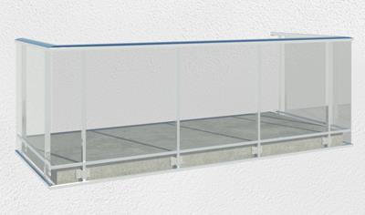 Cover image for Balcony railing Free with Clearglass D-Covering