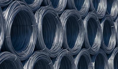 Cover image for Hot rolled steel wire in a coil