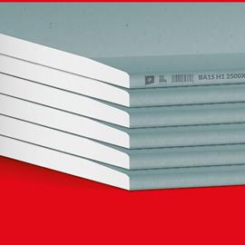 Cover image for PLACA DE YESO LAMINADO HUMEDAD H1 15 mm; MOISTURE RESISTANT GYPSUM PLASTERBOARD H1 15 mm