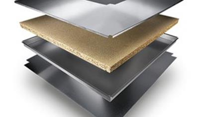 Cover image for C4TTMXG0 - Raised access floor panel with a galvanised recycled steel capsule and an internal recycled chipboard core