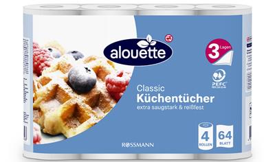 Cover image for KITCHEN TOWEL ALOUETTE 4 ROLLS 3 PLIES