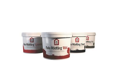 Cover image for Falu Rödfärg Original, sludgepaint for exterior wooden surfaces, red, black, light red and grey colours