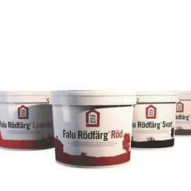 Cover image for Falu Rödfärg Original, sludgepaint for exterior wooden surfaces, red, black, light red and grey colours