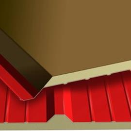 Cover image for Sandwich panels with one external facing in steel and internal facing in cardboard felt, fiberglass, centesimal aluminum and expanded rigid polyurethane or polyisocyanurate insulating core