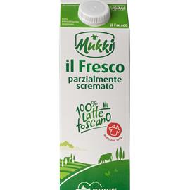 Cover image for Latte fresco pastorizzato parzialmente scremato 100% Toscano Mukki 