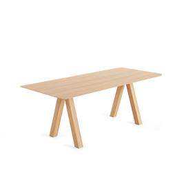 Cover image for Trestle table with wooden legs & stained finish